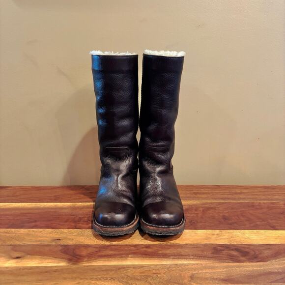 Frye Shearling Campus Boots, Rich Cocoa Brown Leather, Gum Sole, Womens 5.5 - Picture 9 of 9